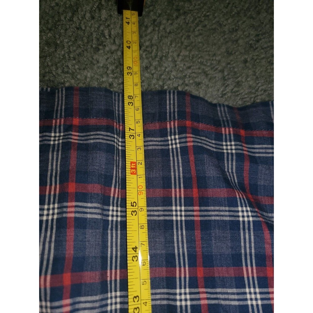 L.L. Bean Plaid Belted Shirt Dress Size S Small Red Blue 100% Cotton Roll Tab - Picture 15 of 16